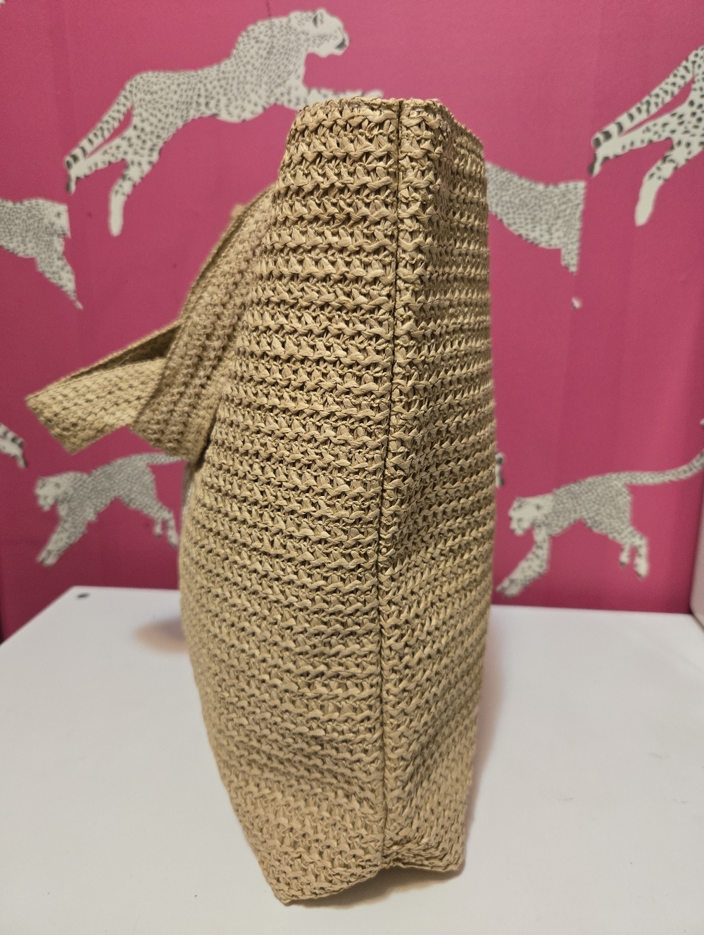 NWT Dior Beauty Raffia Woven Tote Bag - Picture 6 of 11